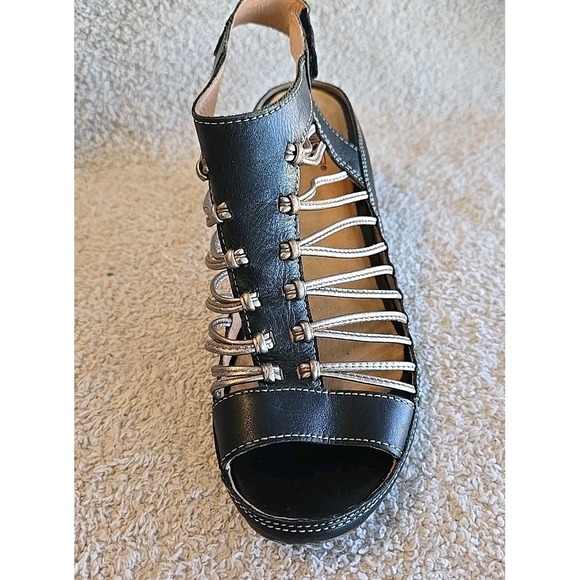 Pikolinos Sandals Heels Womens EU 40 Java Black Brown Leather Gladiator Casual - Picture 9 of 16